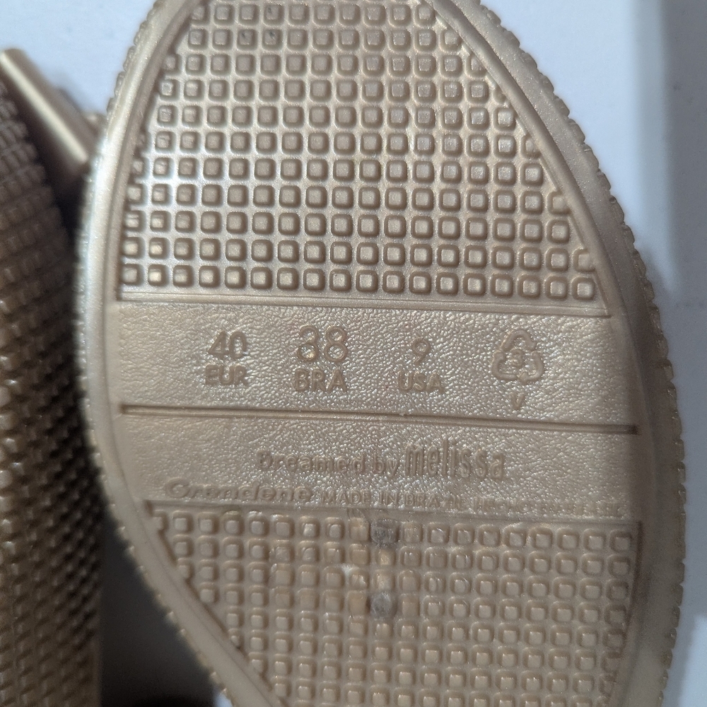 Mel by Melissa Gold ballet flats with bow and ankle strap - size 9 - Picture 11 of 11